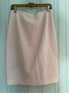 Larry Levine Soft Pink Pinstripe Pencil Skirt